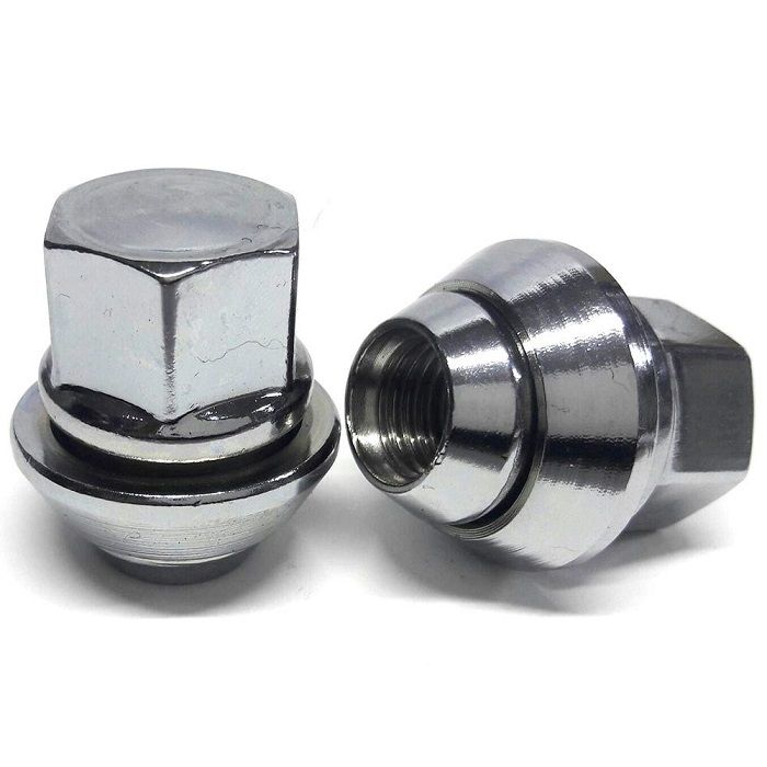 Tiryakiler Ford Connect/Fiesta/Focus/Mondeo/Courier Orjinal Çelik Jant Dacromet Pullu Kromajlı Bijon Somunu M12X1.50X32mm 19AA Jant Somunları