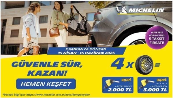 Michelin Lastiklerinde Kampanya ! Michelin Lastikleri ile Güvenle Sür, Kazan ! 4 Adet Michelin Lastik Alana 3.000 TL Varan Ücretsiz Opet Yakıt Al !
